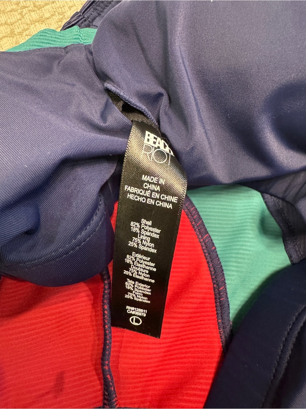 Beach Riot Sport Colorblock Ribbed Sports Bra L - Picture 3 of 5